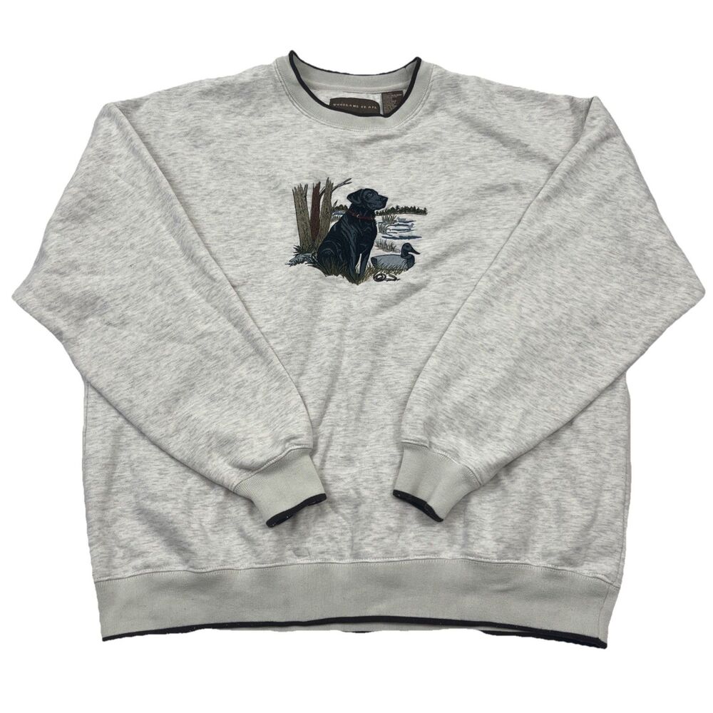 Women's Woodland Trail Embroidered Crewneck Sweatshirt Black Lab XXL